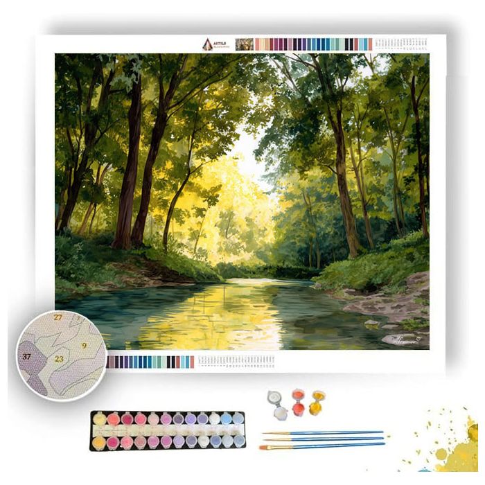 WATERCOLOR RIVERSIDE CLEARING - Paint by Numbers Full Kit