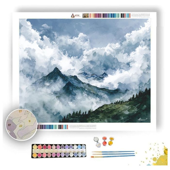 WATERCOLOR SKYLINE RIDGE - Paint by Numbers Full Kit