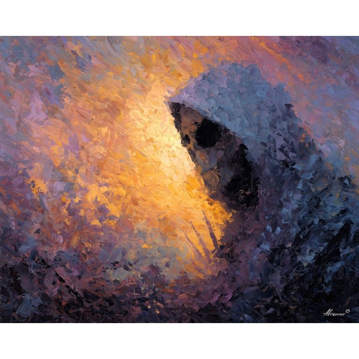 skeletal, silhouette, rendered, fractured, strokes,, outlined, palette knife, oil painting, textured impasto, layered pigment, dynamic strokes, sculpted paint, expressive surface, abstract detail, rich color, chromatic texture