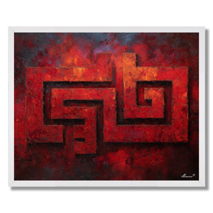 CRIMSON GLYPH - FRAMED