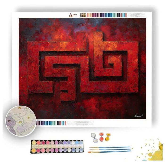 CRIMSON GLYPH - Paint by Numbers Full Kit