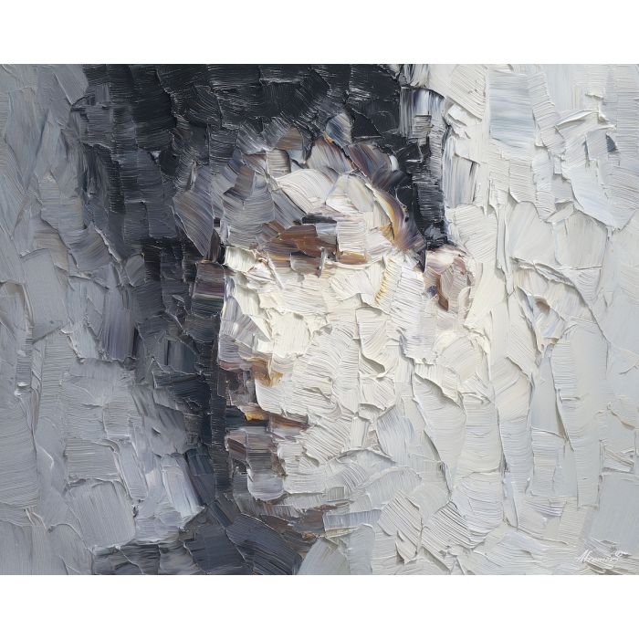 skeletal, silhouette, rendered, fractured, strokes,, shifting, palette knife, oil painting, textured impasto, layered pigment, dynamic strokes, sculpted paint, expressive surface, abstract detail, rich color, chromatic texture