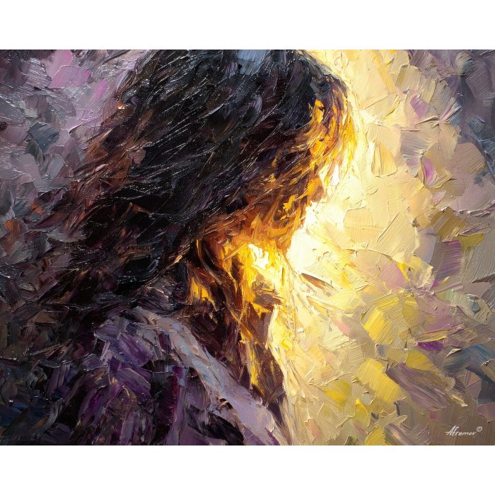 shadowy, figure, suggested, through, distorted, shapes,, palette knife, oil painting, textured impasto, layered pigment, dynamic strokes, sculpted paint, expressive surface, abstract detail, rich color, chromatic texture