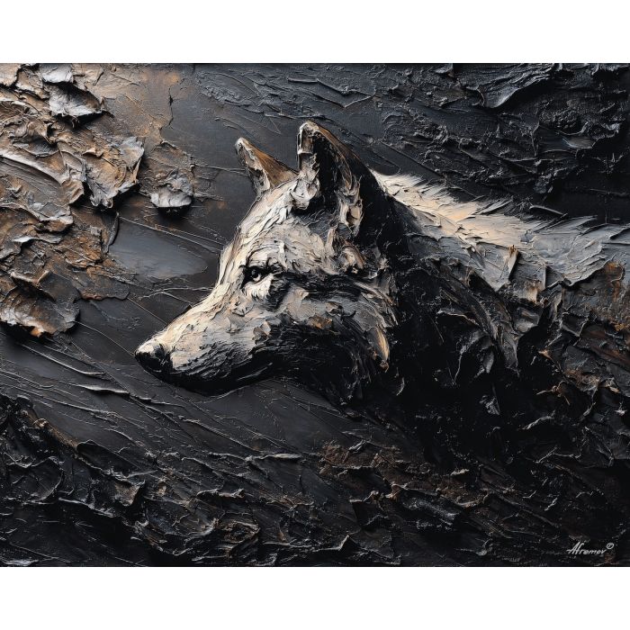 powerful, figure, emerging, textured, ground,, shifting, palette knife, oil painting, textured impasto, layered pigment, dynamic strokes, sculpted paint, expressive surface, abstract detail, rich color, chromatic texture