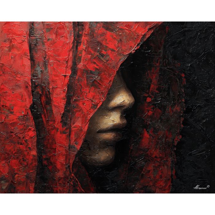 shadowy, figure, suggested, through, distorted, shapes,, palette knife, oil painting, textured impasto, layered pigment, dynamic strokes, sculpted paint, expressive surface, abstract detail, rich color, chromatic texture