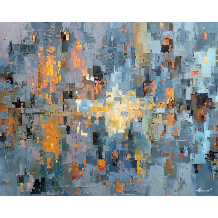 rustic, pattern, echoing, traditional, motifs,, glimmering, palette knife, oil painting, textured impasto, layered pigment, dynamic strokes, sculpted paint, expressive surface, abstract detail, rich color, chromatic texture