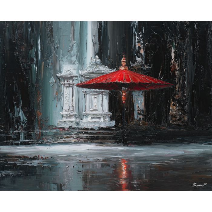 scene, influenced, classical, chinese, forms,, bright, palette knife, oil painting, textured impasto, layered pigment, dynamic strokes, sculpted paint, expressive surface, abstract detail, rich color, chromatic texture