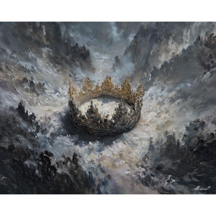 scene, influenced, classical, chinese, forms,, glowing, palette knife, oil painting, textured impasto, layered pigment, dynamic strokes, sculpted paint, expressive surface, abstract detail, rich color, chromatic texture