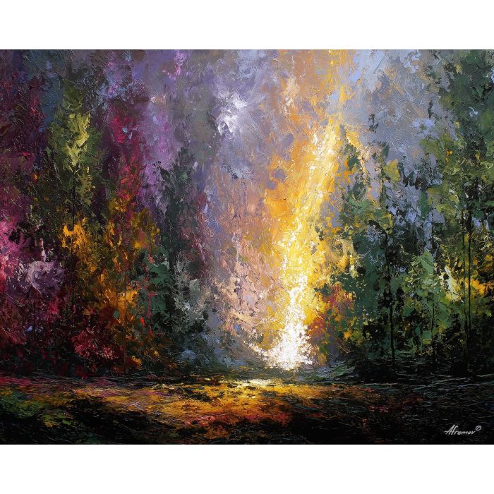 shadow, light, dusk, outline, presence, contrast, glow, void, edge, figure, palette knife, oil painting, impasto, texture, expressive, layered paint, dynamic light, atmospheric, color depth, art