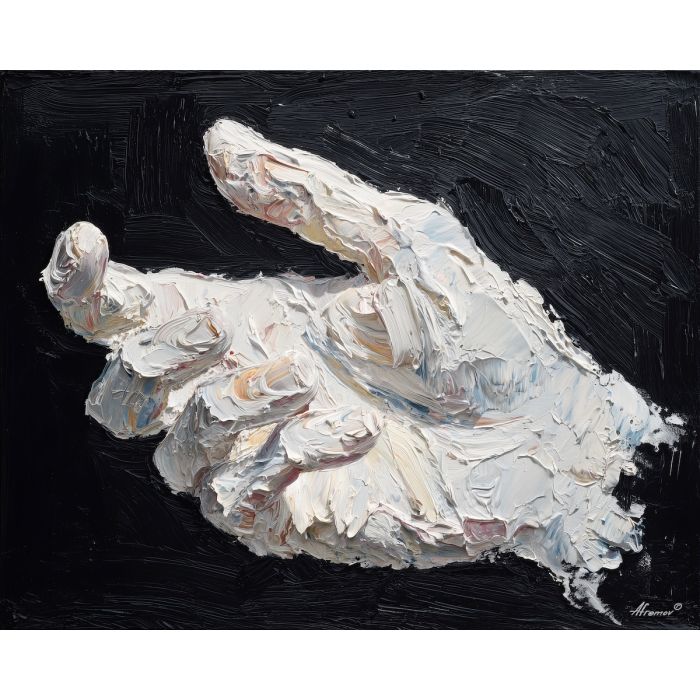 sculpture, marble, anatomy, chiaroscuro, form, muscle, monument, tension, gesture, light, palette knife, oil painting, impasto, texture, expressive, layered paint, dynamic light, atmospheric, color depth, art