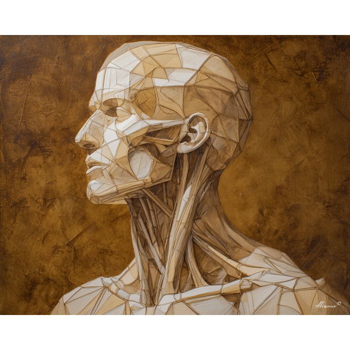 renaissance, geometry, anatomy, chalk, codex, proportion, study, spiral, draft, sepia, palette knife, oil painting, impasto, texture, expressive, layered paint, dynamic light, atmospheric, color depth, art