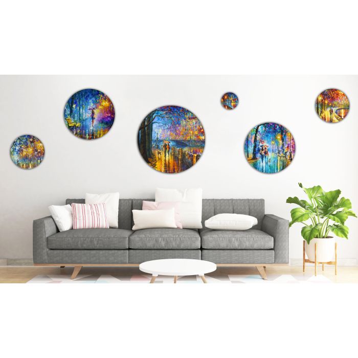 Set of 6 original circle paintings