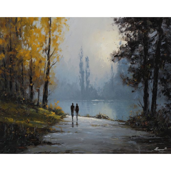 together, common, shared, joined, single, bond, circle, linked, whole, union, palette knife, oil painting, impasto, texture, layered paint, expressive surface, color depth, atmospheric, visual mood, art