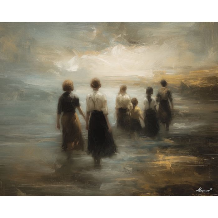 together, common, shared, joined, single, bond, circle, linked, whole, union, palette knife, oil painting, impasto, texture, layered paint, expressive surface, color depth, atmospheric, visual mood, art