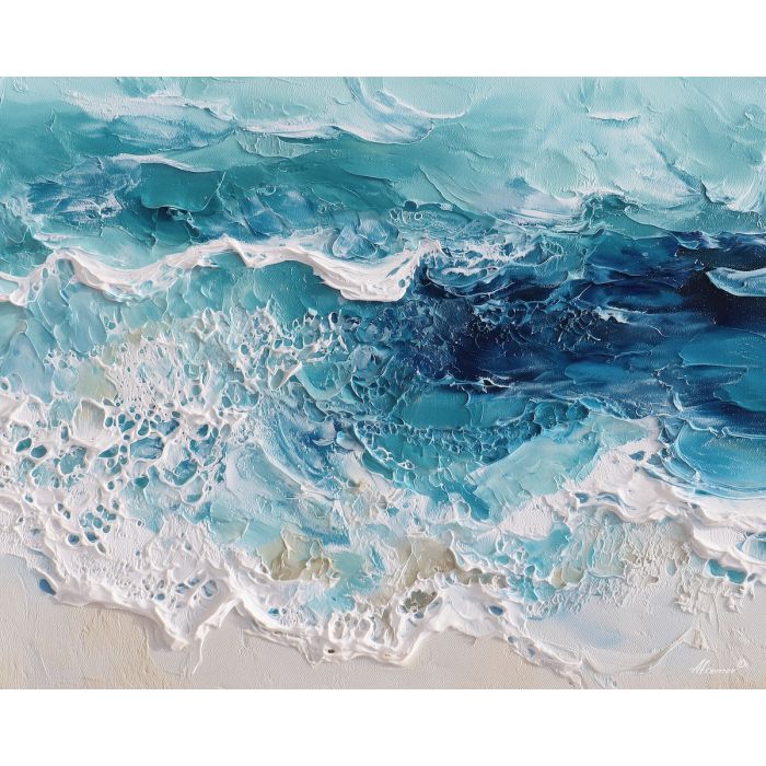 tide, deep, blue, current, moon, pearl, drift, sea, quiet, glow, palette knife, oil painting, impasto, texture, layered paint, expressive surface, color depth, atmospheric, visual mood, art