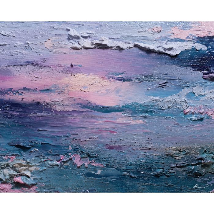 tide, deep, blue, current, moon, pearl, drift, sea, quiet, glow, palette knife, oil painting, impasto, texture, layered paint, expressive surface, color depth, atmospheric, visual mood, art