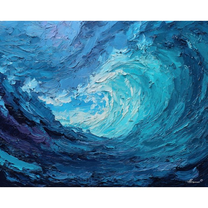 tide, deep, blue, current, moon, pearl, drift, sea, quiet, glow, palette knife, oil painting, impasto, texture, layered paint, expressive surface, color depth, atmospheric, visual mood, art