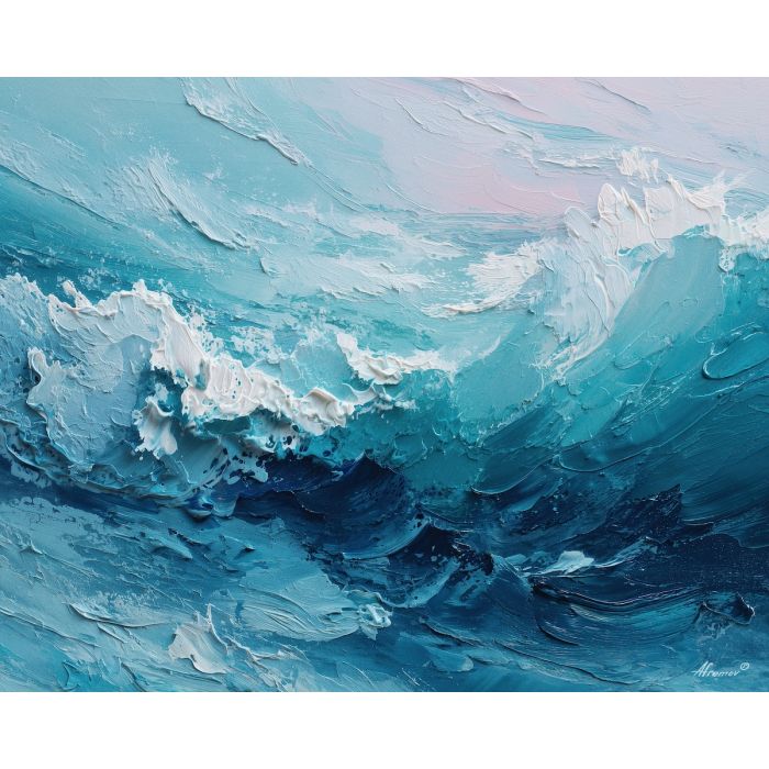 tide, deep, blue, current, moon, pearl, drift, sea, quiet, glow, palette knife, oil painting, impasto, texture, layered paint, expressive surface, color depth, atmospheric, visual mood, art