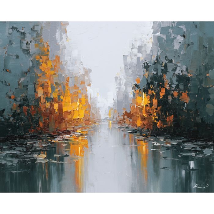 together, common, shared, joined, single, bond, circle, linked, whole, union, palette knife, oil painting, impasto, texture, layered paint, expressive surface, color depth, atmospheric, visual mood, art