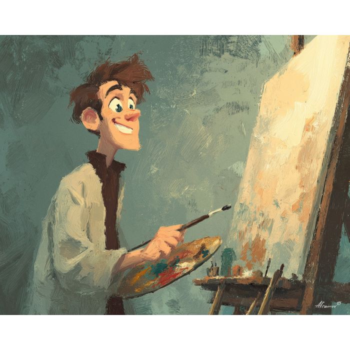 bright, playful, odd, happy, simple, bold, fun, quick, color, cheer, palette knife, oil painting, impasto, texture, layered paint, expressive surface, color depth, atmospheric, visual mood, art