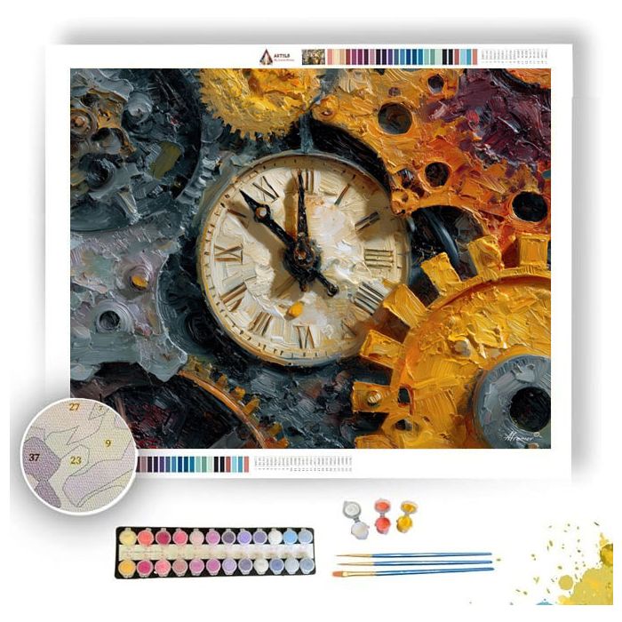 ENGINE CLOCK STEAM - Paint by Numbers Full Kit