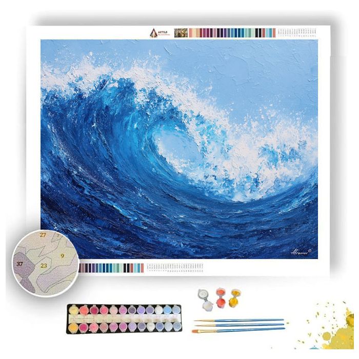 WAVE DEEP BLUE - Paint by Numbers Full Kit