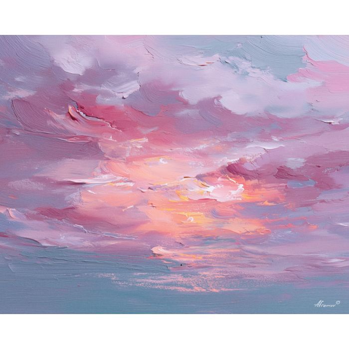 soft, clear, slow, drift, glow, wave, quiet, light, fluid, tender, palette knife, oil painting, impasto, texture, layered paint, expressive surface, color depth, atmospheric, visual mood, art