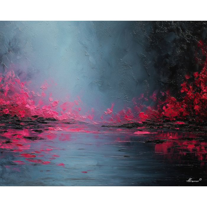 soft, clear, slow, drift, glow, wave, quiet, light, fluid, tender, palette knife, oil painting, impasto, texture, layered paint, expressive surface, color depth, atmospheric, visual mood, art