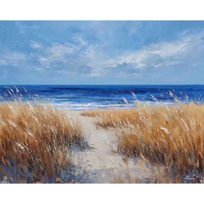 salt, horizon, drift, tide, open, blue, wind, shore, pale, calm, palette knife, oil painting, impasto, texture, layered paint, expressive surface, color depth, atmospheric, visual mood, art