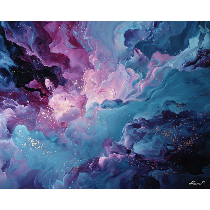 soft, clear, slow, drift, glow, wave, quiet, light, fluid, tender, palette knife, oil painting, impasto, texture, layered paint, expressive surface, color depth, atmospheric, visual mood, art