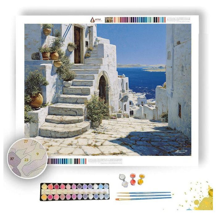 GREEK ISLAND STEPS - Paint by Numbers Full Kit