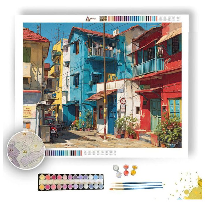 INDIAN STREET COLORS - Paint by Numbers Full Kit