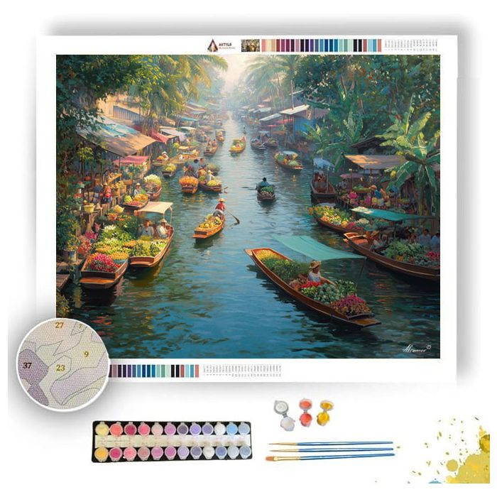 THAI FLOATING MARKET - Paint by Numbers Full Kit