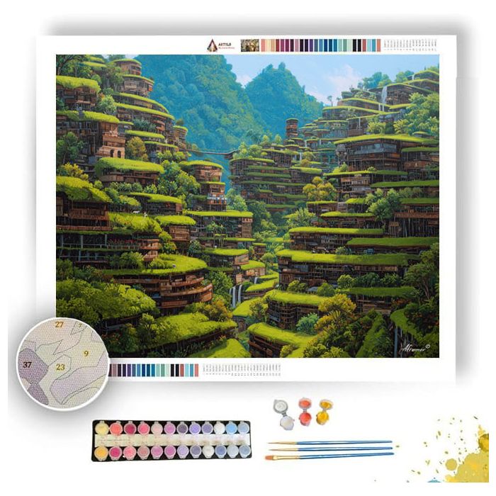 EMERALD TERRACE CITY - Paint by Numbers Full Kit