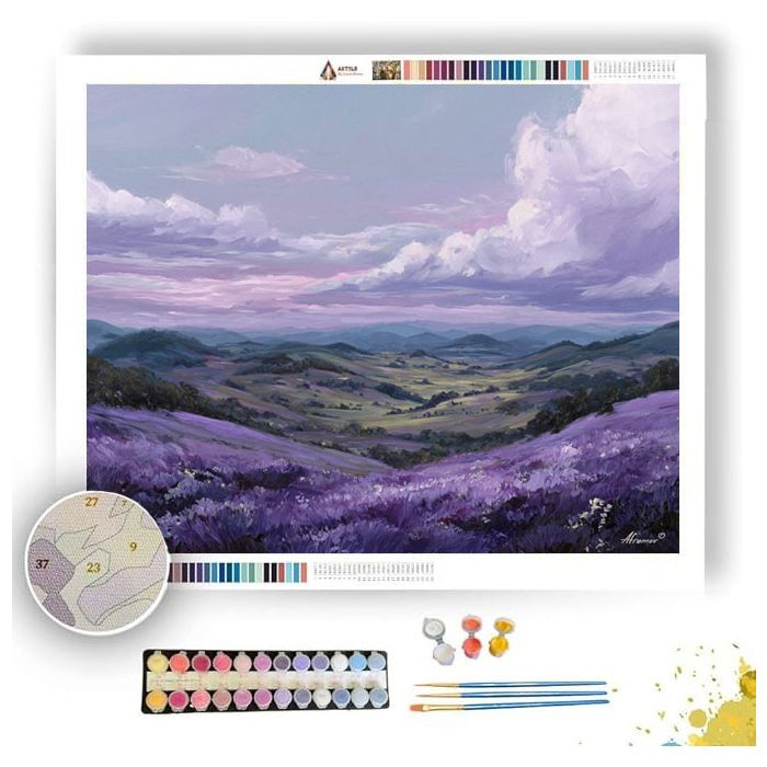 TWILIGHT LAVENDER HILLS - Paint by Numbers Full Kit