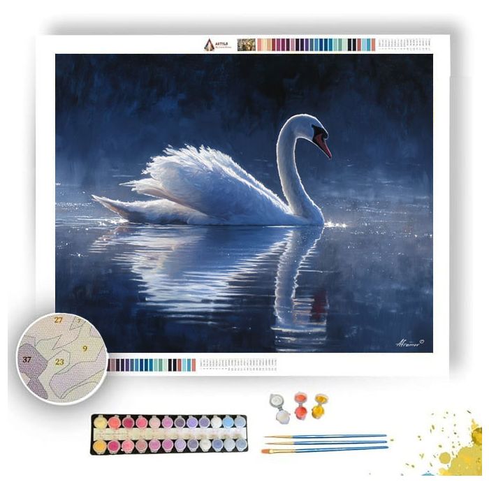 FROST FEATHER SWAN - Paint by Numbers Full Kit