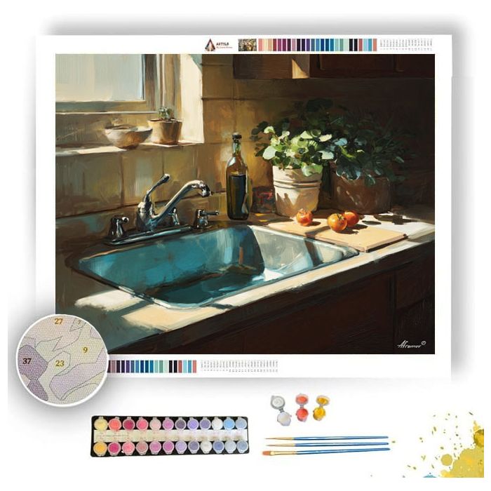 SIMPLE KITCHEN SINK - Paint by Numbers Full Kit