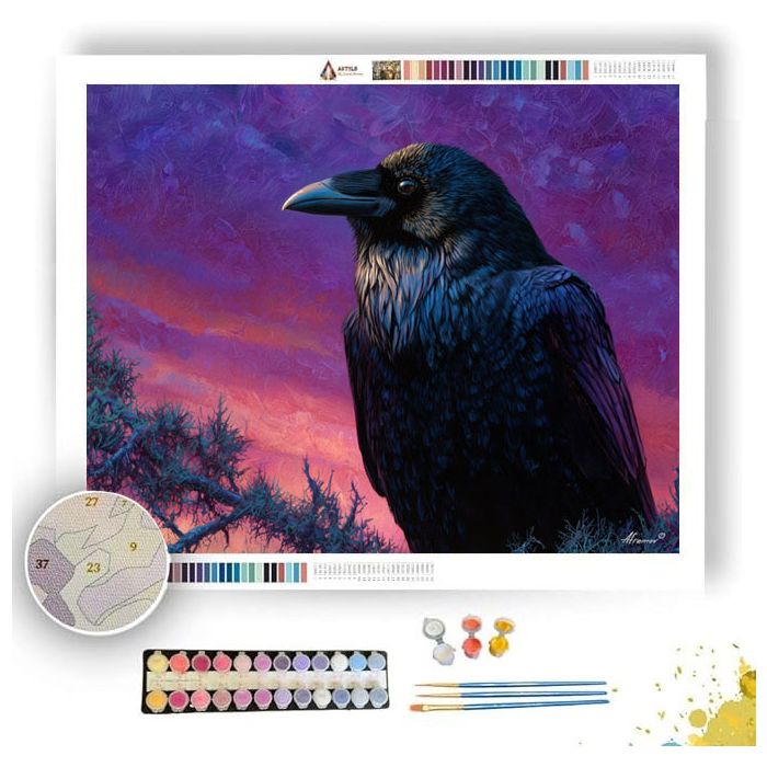 GLOW EYE RAVEN - Paint by Numbers Full Kit