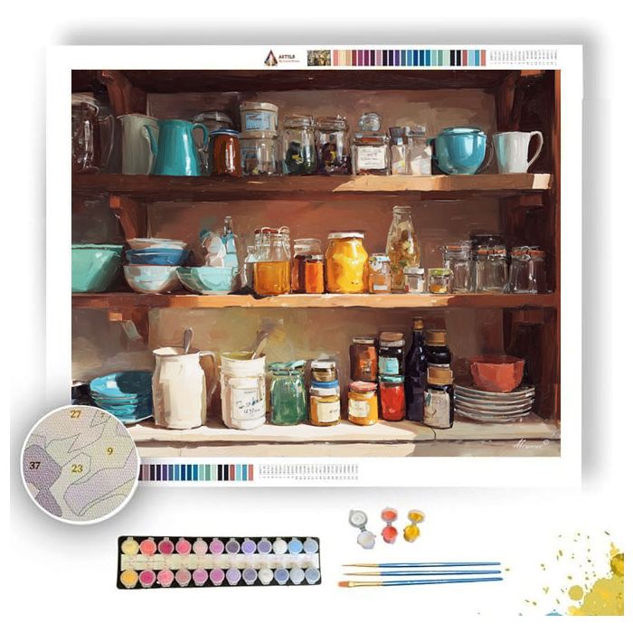 OPEN SHELF KITCHEN - Paint by Numbers Full Kit