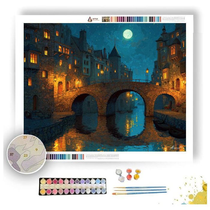MOON CANAL TOWN - Paint by Numbers Full Kit