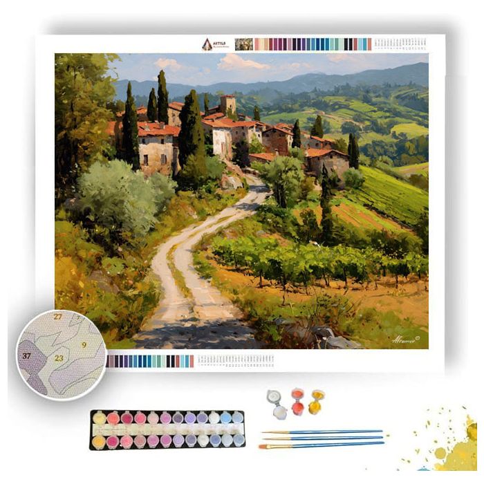 ITALIAN COUNTRYSIDE ROAD - Paint by Numbers Full Kit