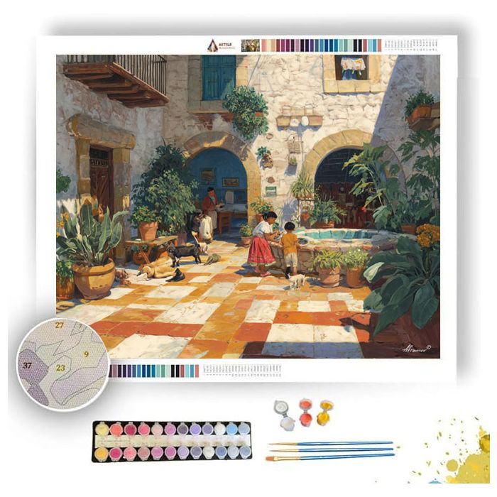 MEXICAN COURTYARD LIFE - Paint by Numbers Full Kit