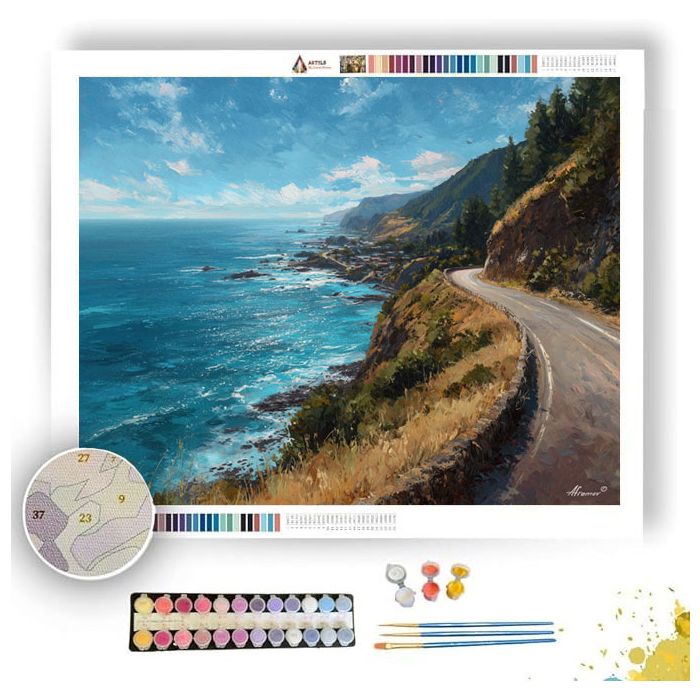CHILEAN COAST ROAD - Paint by Numbers Full Kit