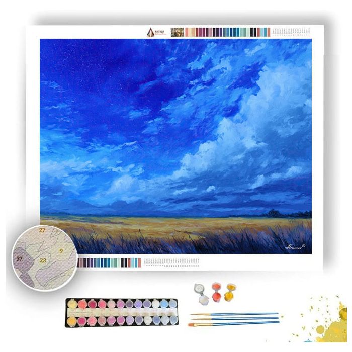 SAPPHIRE SKY FIELDS - Paint by Numbers Full Kit