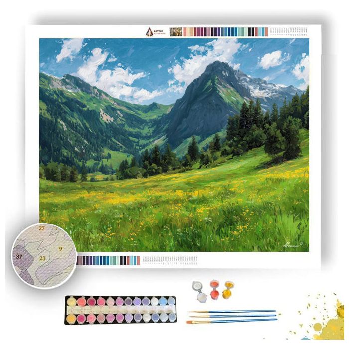 SWISS ALPINE MEADOW - Paint by Numbers Full Kit