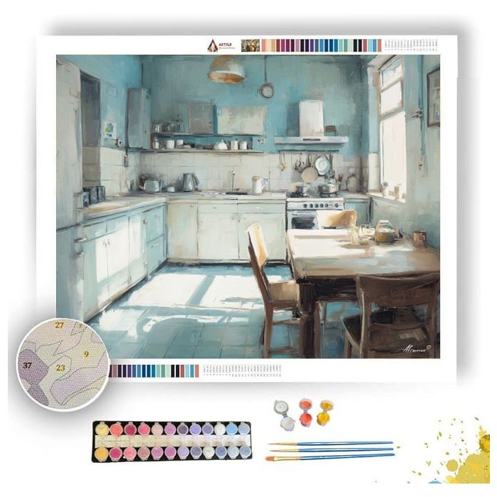 QUIET KITCHEN MIDDAY - Paint by Numbers Full Kit