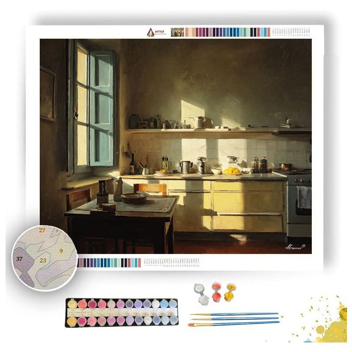 QUIET KITCHEN EVENING - Paint by Numbers Full Kit