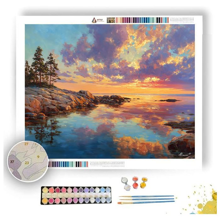 FINNISH COAST DAWN - Paint by Numbers Full Kit