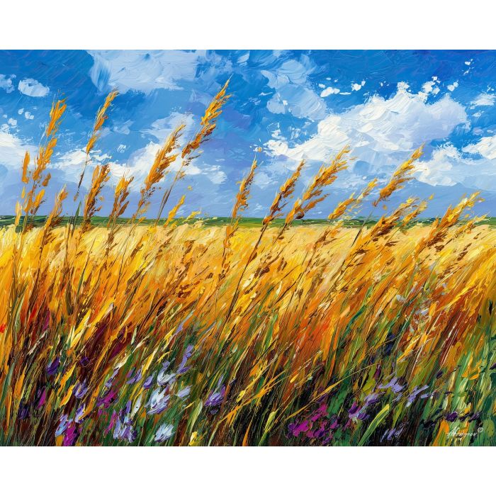 netherlands summer fields,farmland,oil painting,afremov style