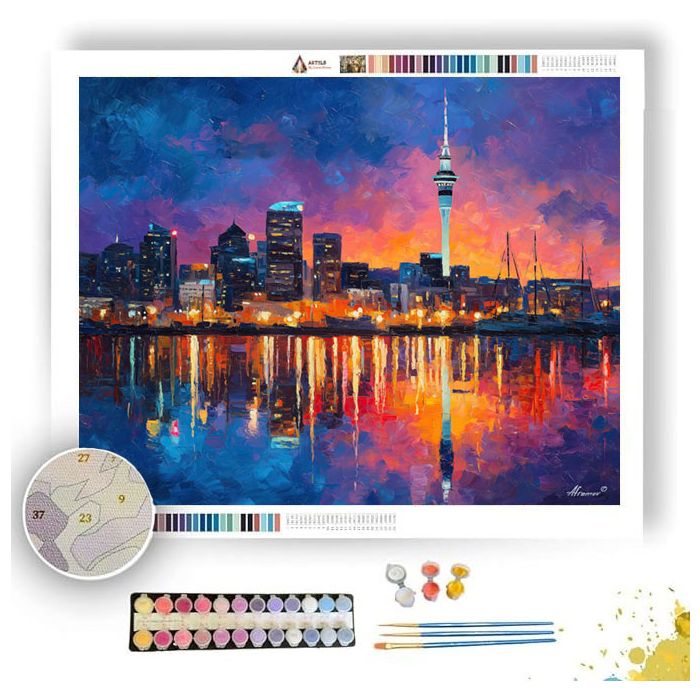 AUCKLAND SKYLINE GLOW - Paint by Numbers Full Kit